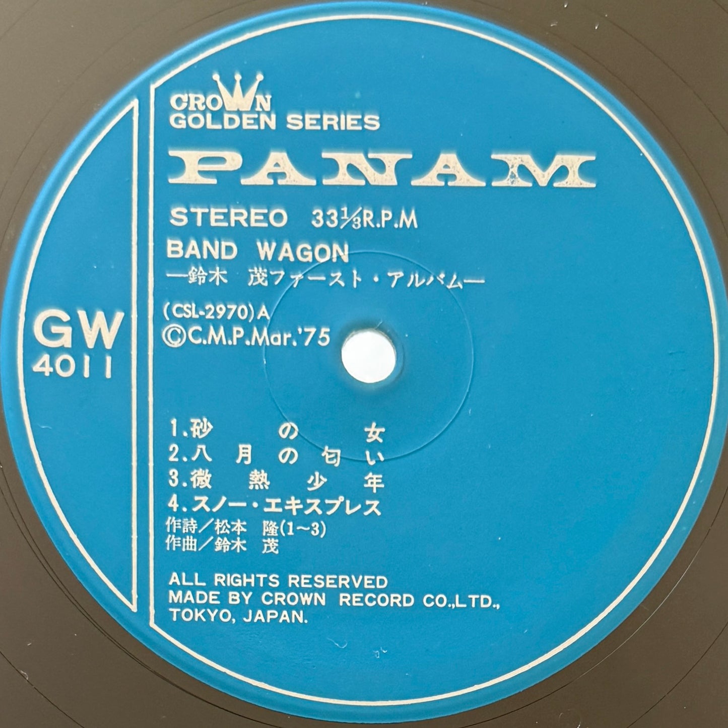 Shigeru Suzuki - Band Wagon (Original Press)