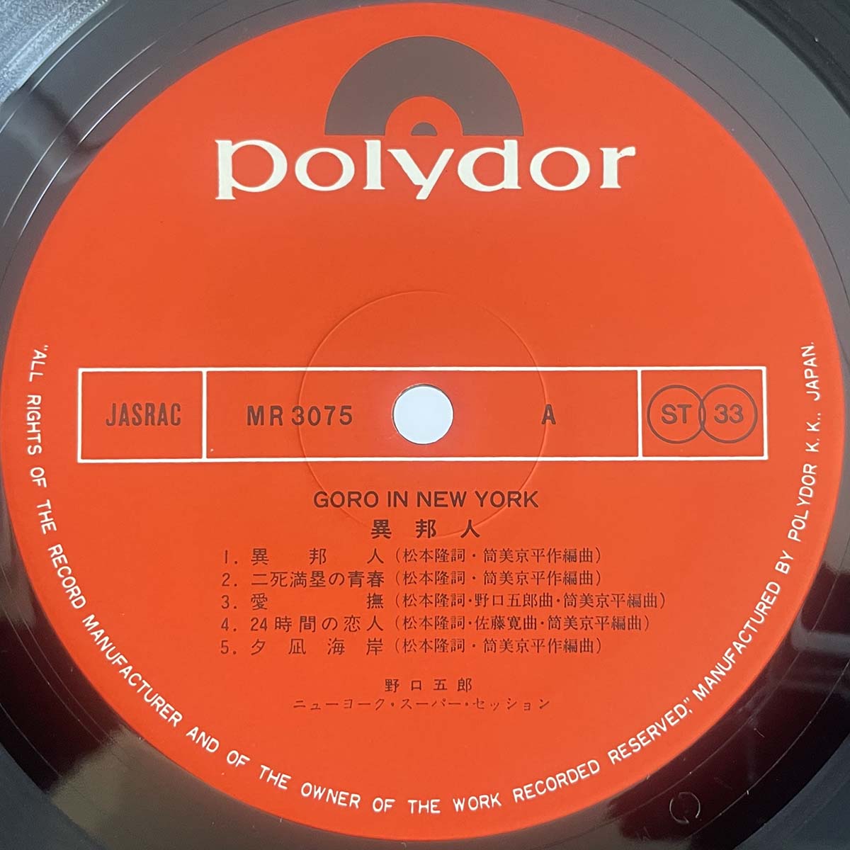 Goro Noguchi - Goro In New York (1977 Japan Original - LP)