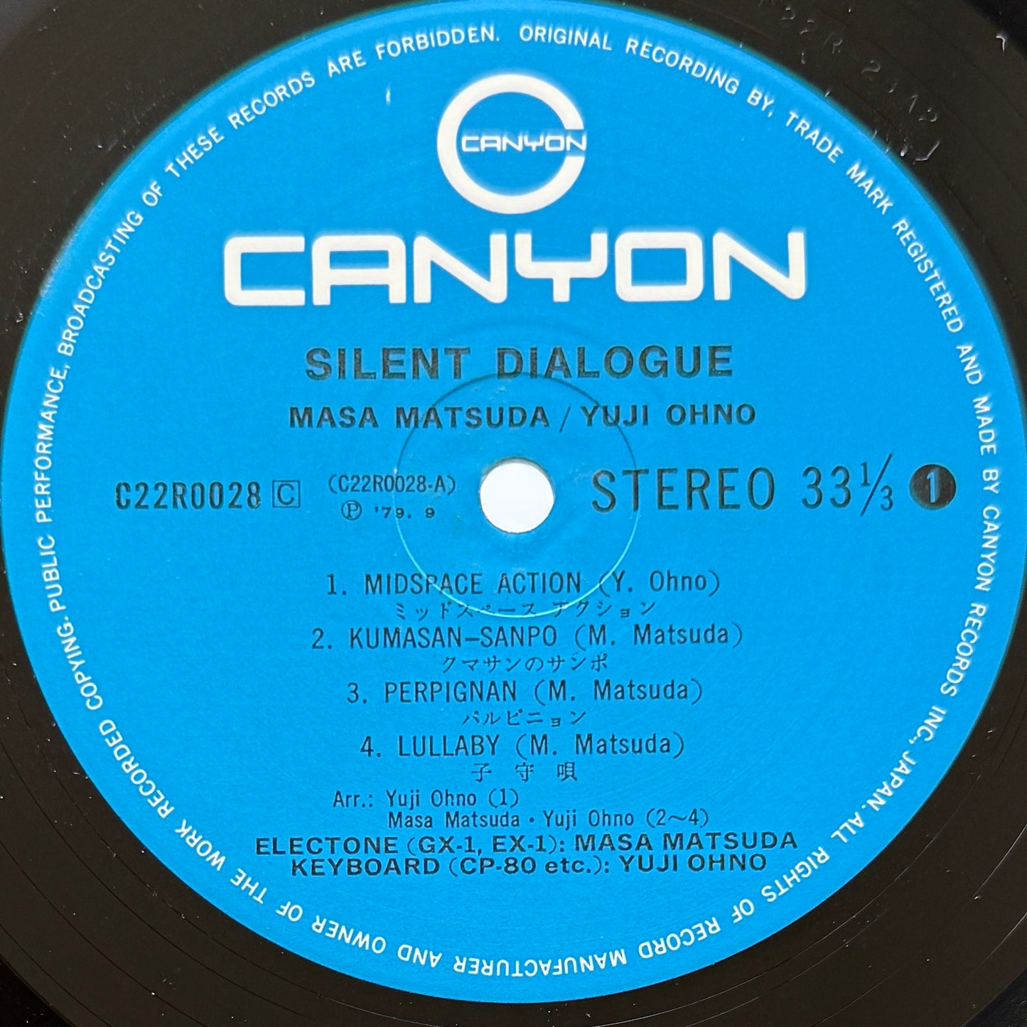 Masa Matsuda / Yuji Ohno - Silent Dialogue (Original Press)