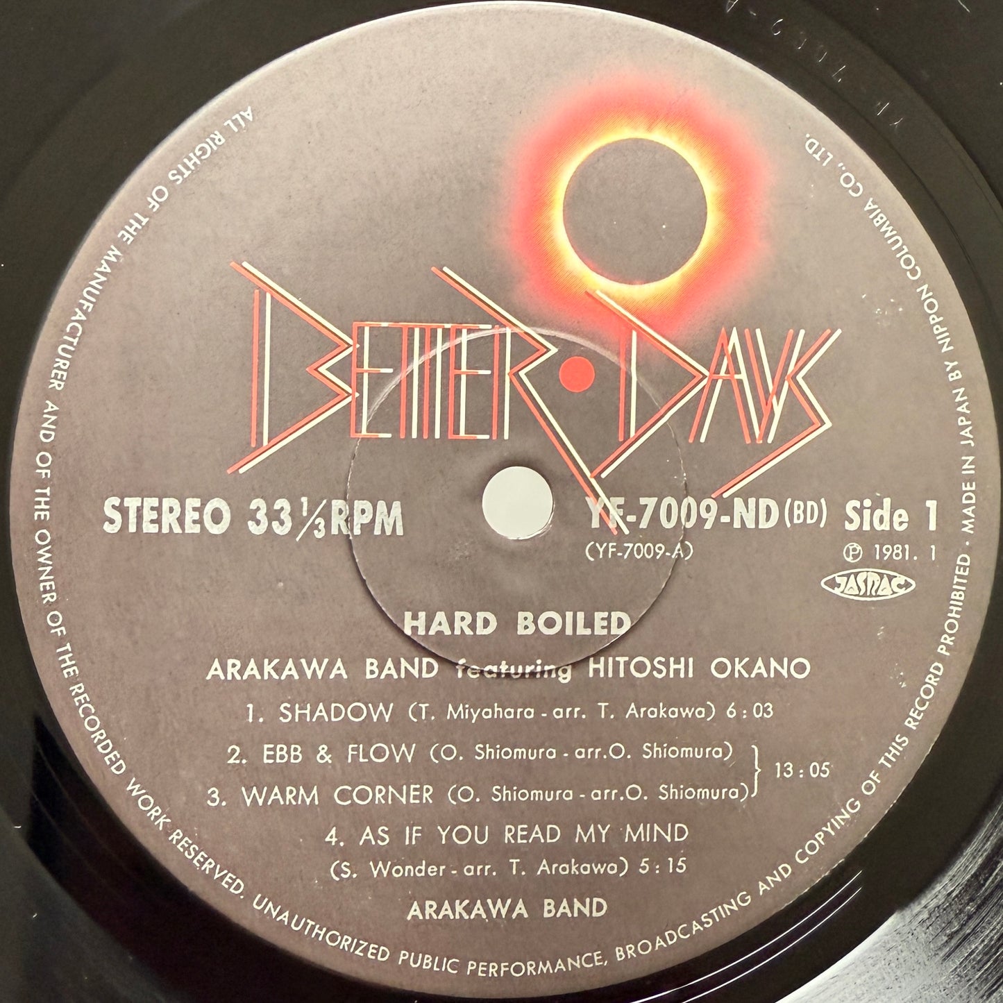 Arakawa Band - Hard Boiled (Original Press)