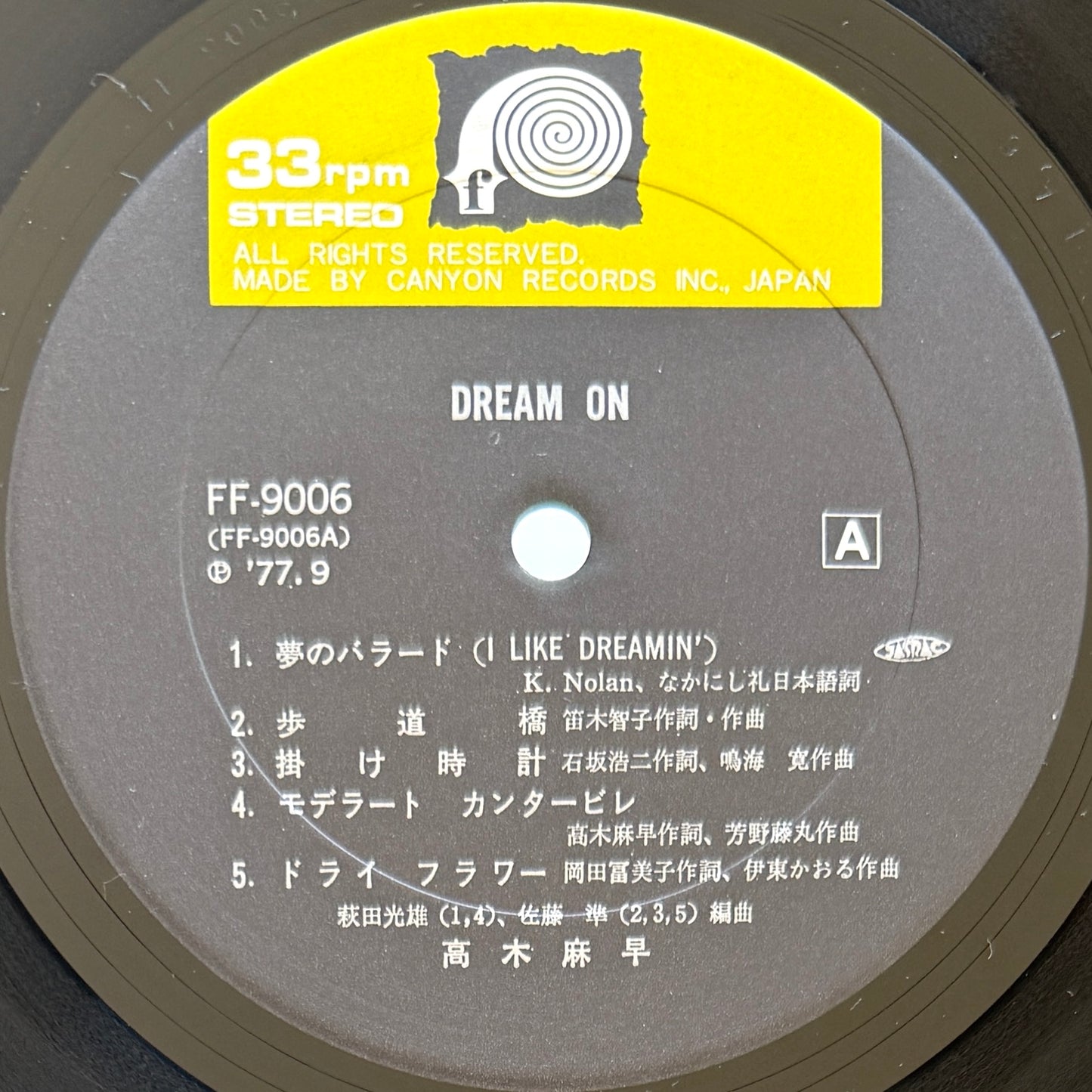 Masa Takagi - Dream On (Original Press)