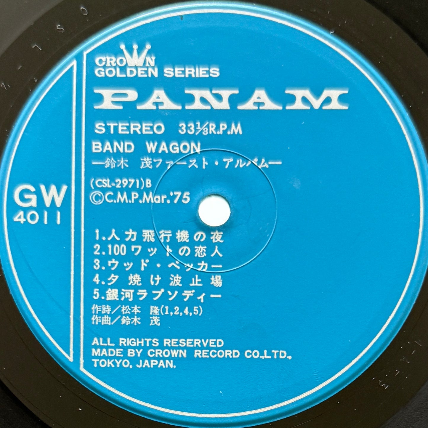 Shigeru Suzuki - Band Wagon (Original Press)