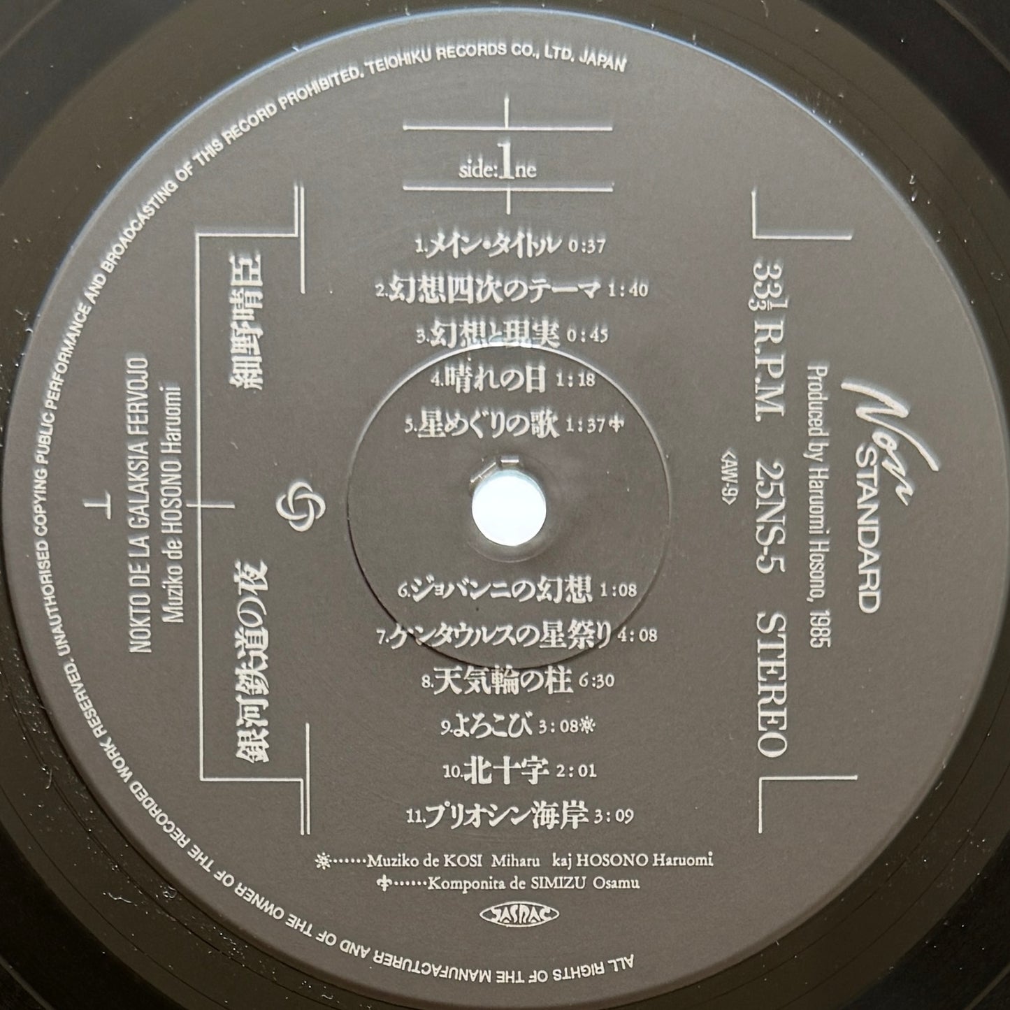 Haruomi Hosono - 銀河鉄道の夜 "Night On The Galactic Railroad" (Original Press)