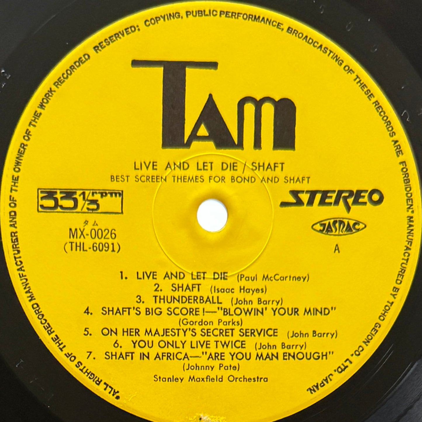 Stanley Maxfield Orchestra - Best Screen Themes For Bond And Shaft (Original Press)