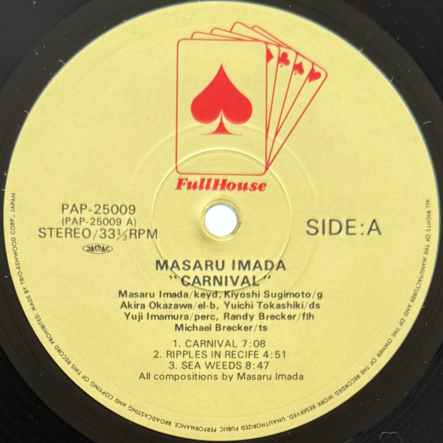 Masaru Imada Featuring The Brecker Brothers - Carnival (Original Press)