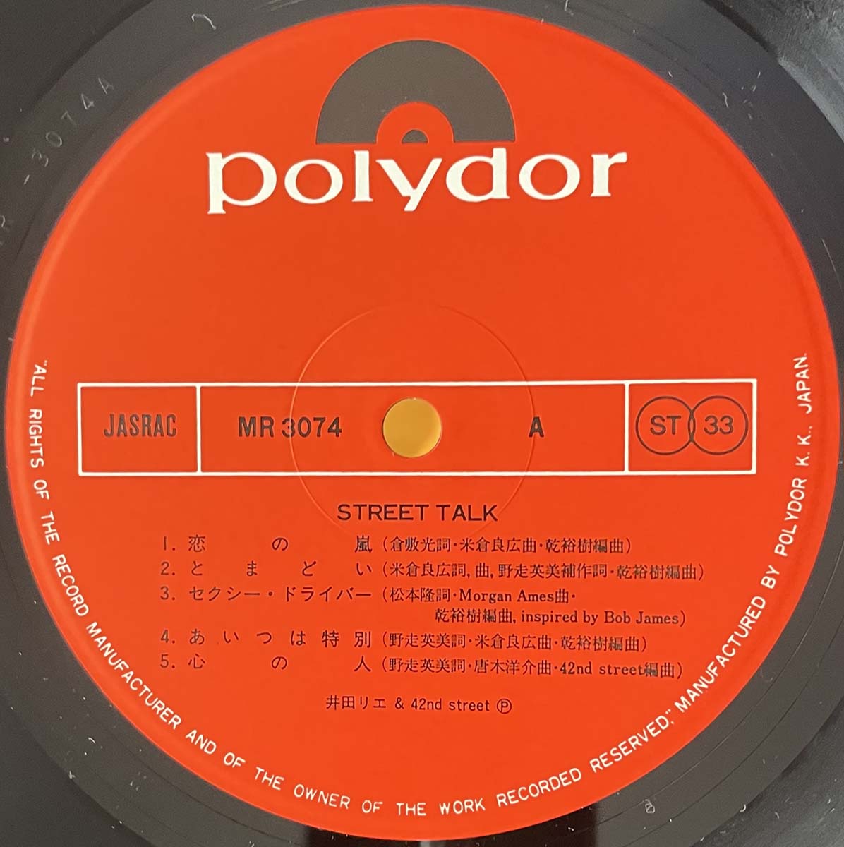 Rie Ida & 42Nd Street - Street Talk [1977 Japan Original