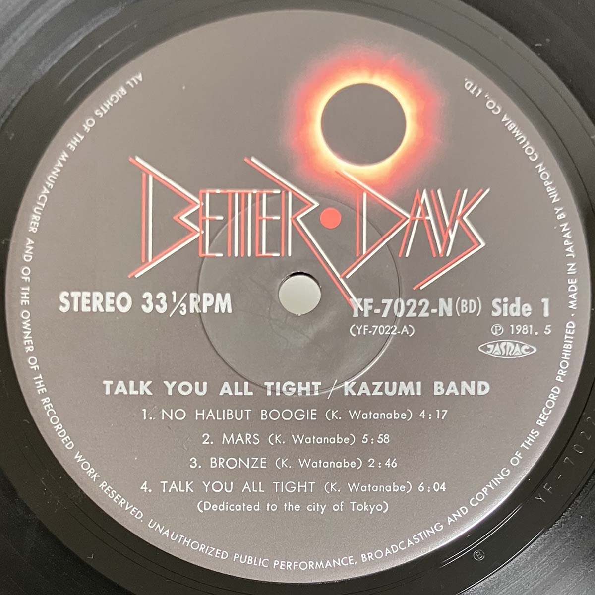 Kazumi Band (Kazumi Watanabe / Yasuaki Shimizu) - Talk You All Tight-頭狂奸児唐眼 [1981 Japan Original] (LP)