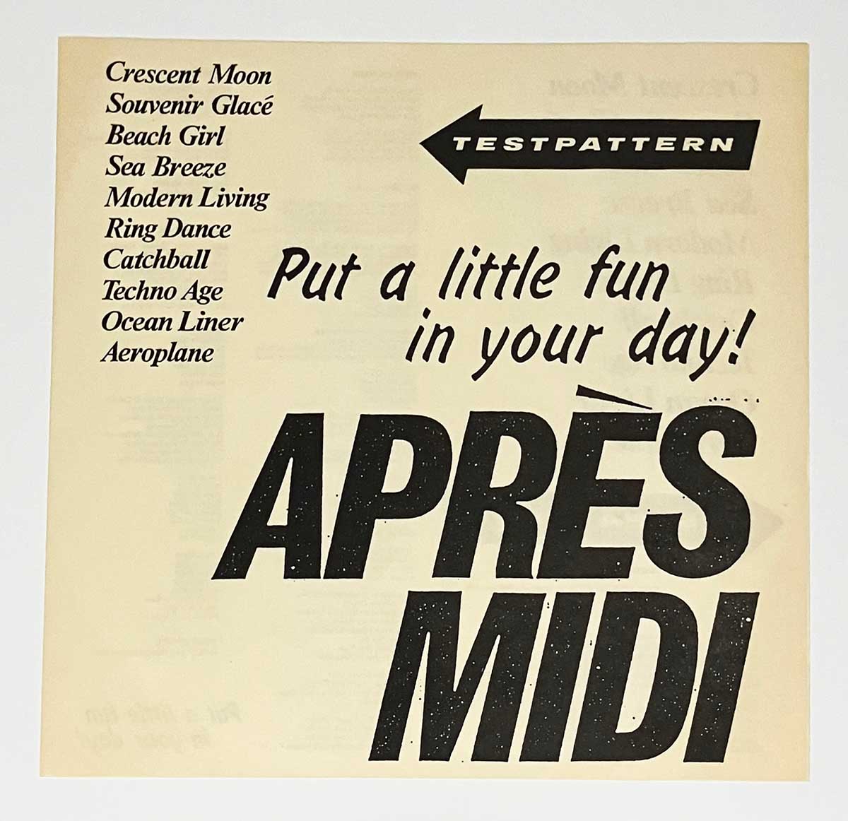 Testpattern - Apres Midi [1982 Japan Original] (LP) – Light