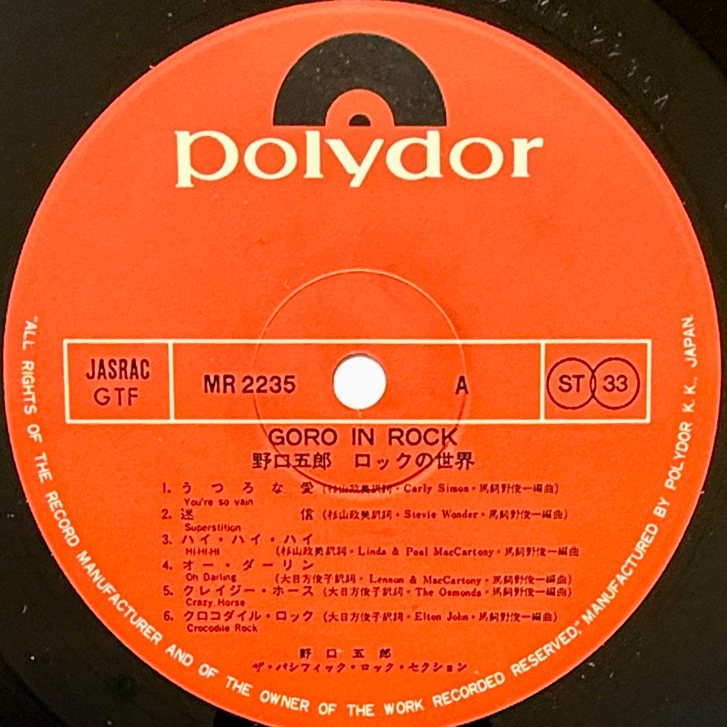 Goro Noguchi - Goro In Rock (Original Press)