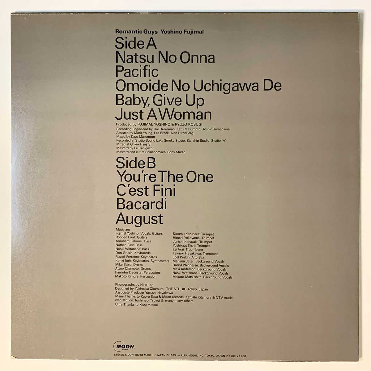 邦楽 ROMANTIC GROOVE FUNKY SENPAI (LP) Fujimaru Yoshino - Romantic Guys [1983 Japan Original] (LP