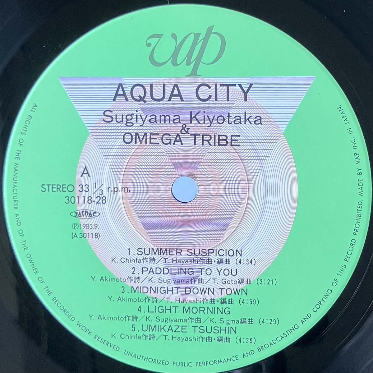 S. KIYOTAKA & OMEGA TRIBE - AQUA CITY (LP)