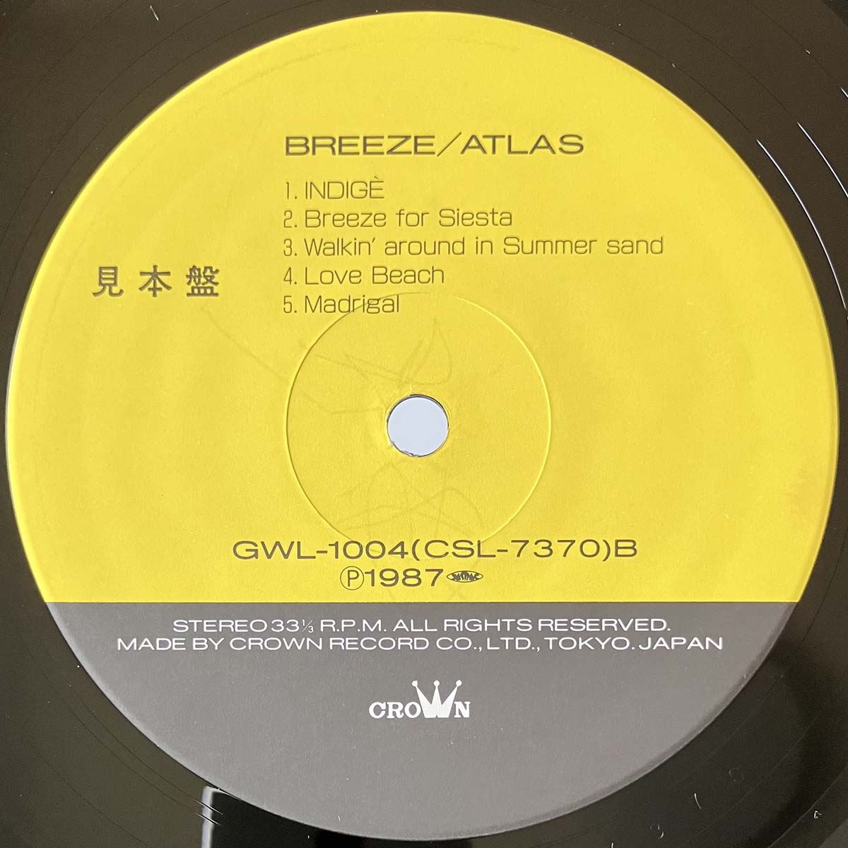 Atlas（Hiroyuki Namba / Eiji Kawamura / Toshiro Imaizumi） - Breeze (1987 Japan Promo - LP)