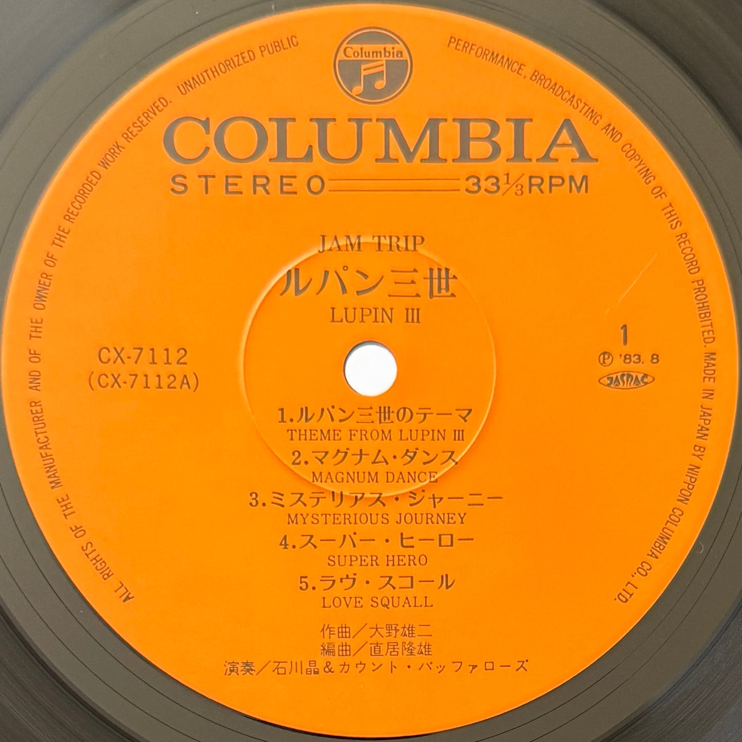 Yuji Ohno / Akira Ishikawa & Count Buffaloes - Lupin Ⅲ (Original Press)