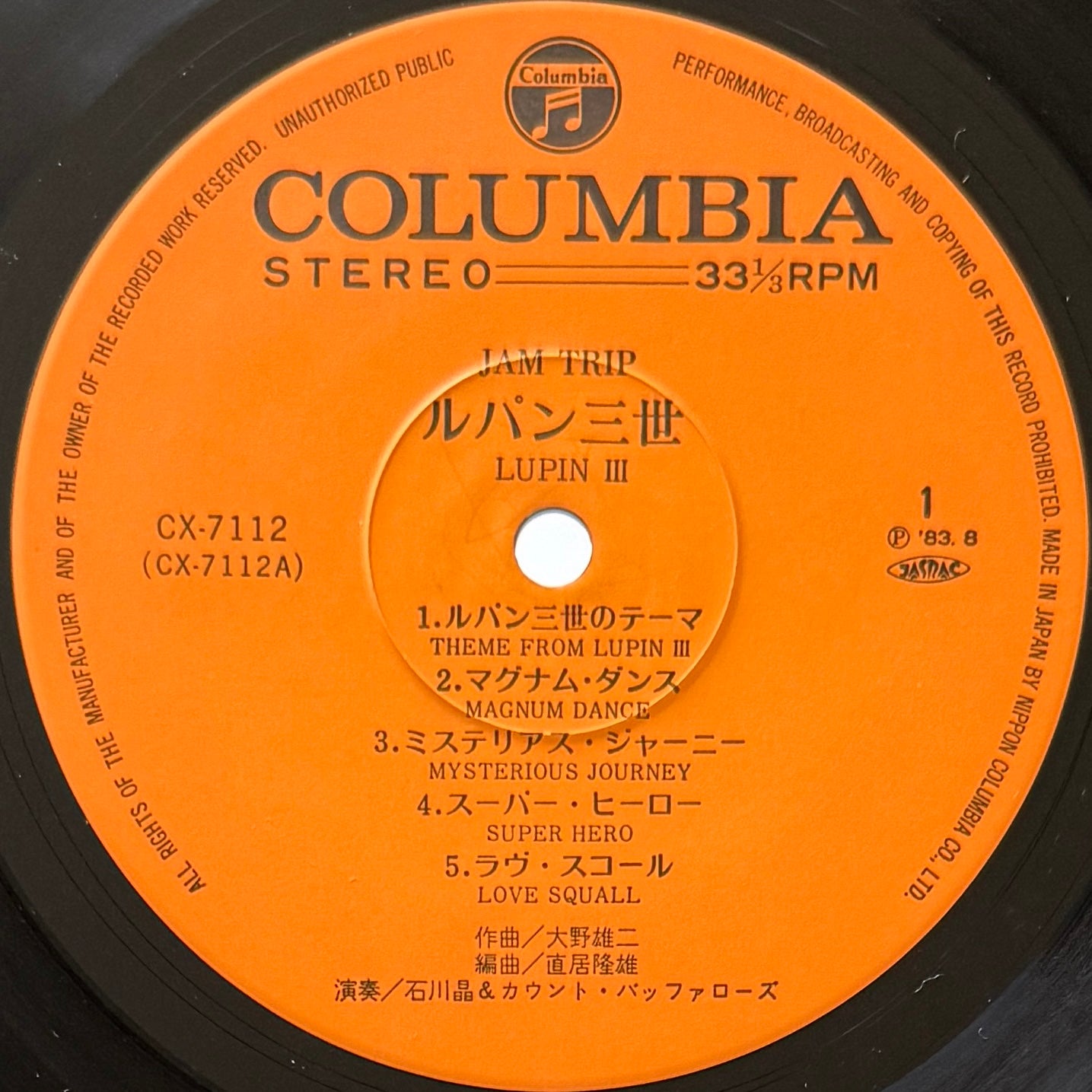 Yuji Ohno / Akira Ishikawa & Count Buffaloes - Lupin Ⅲ (Original Press)