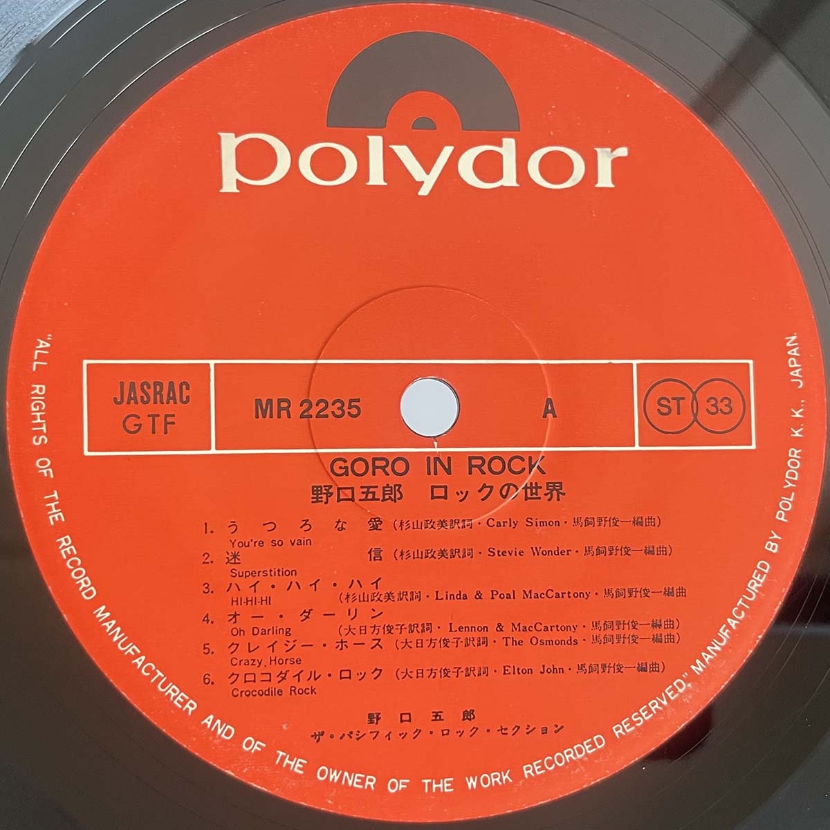 Goro Noguchi - Goro In Rock [1973 Japan Original] (LP)