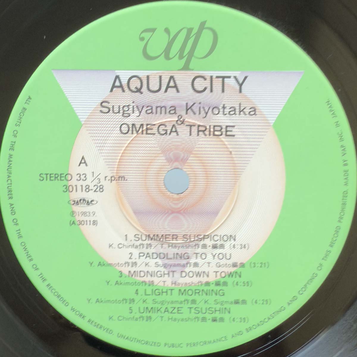 S. Kiyotaka & Omega Tribe - Aqua City [1983 Japan Original] (LP) Vinyl_3