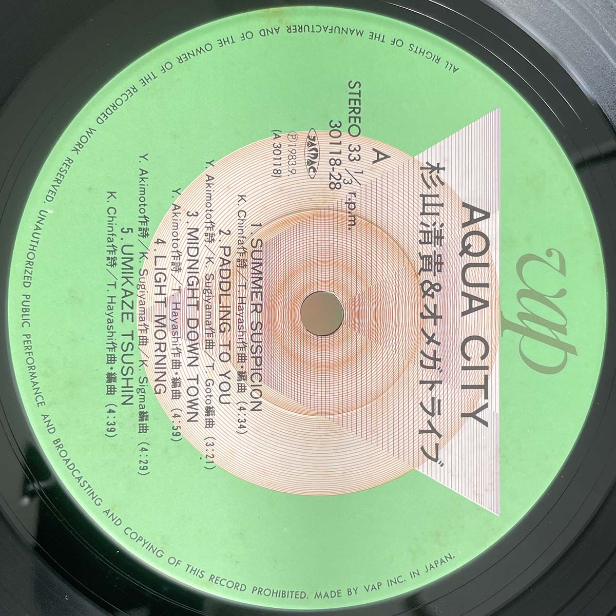 S. Kiyotaka & Omega Tribe - Aqua City [1983 Japan Original Big Logo Jacket] (LP)