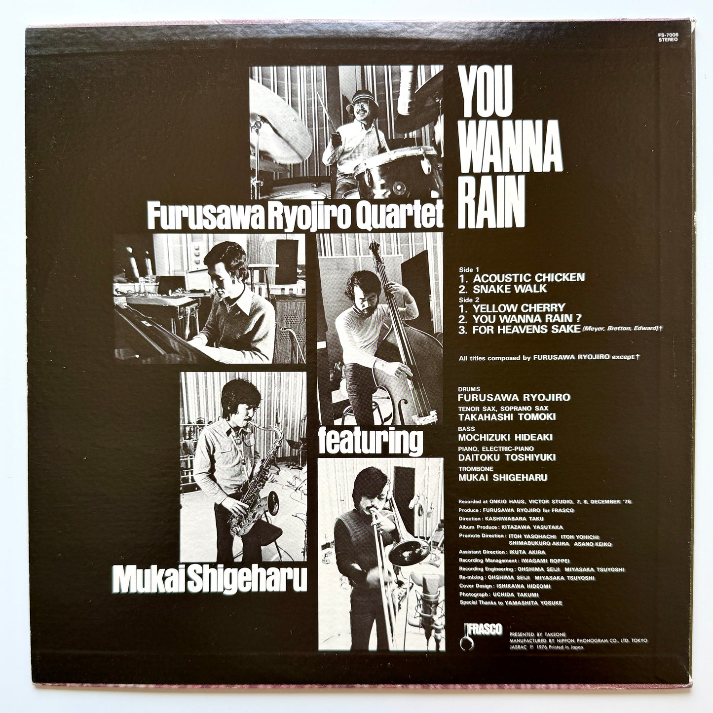 Furusawa Ryojiro Quartet Featuring Mukai Shigeharu - You Wanna Rain (Origial Press)