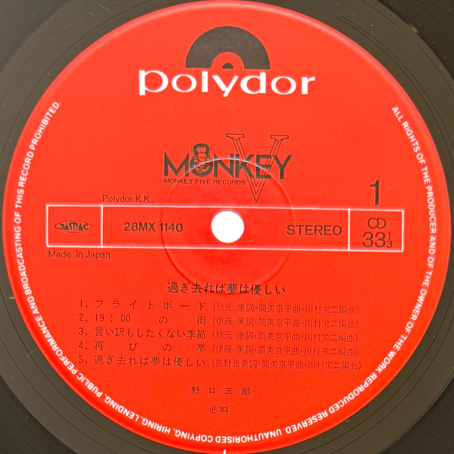 Goro Noguchi - 過ぎ去れば夢は優しい (Original Press)