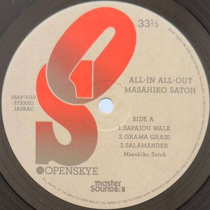 Masahiko Satoh - All-In All-Out (Original Promo Press)