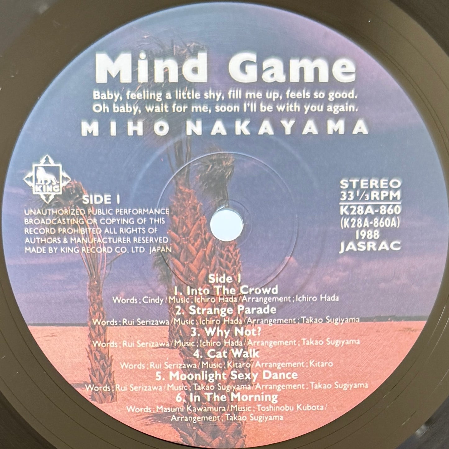 Miho Nakayama - Mind Game (Original Press)