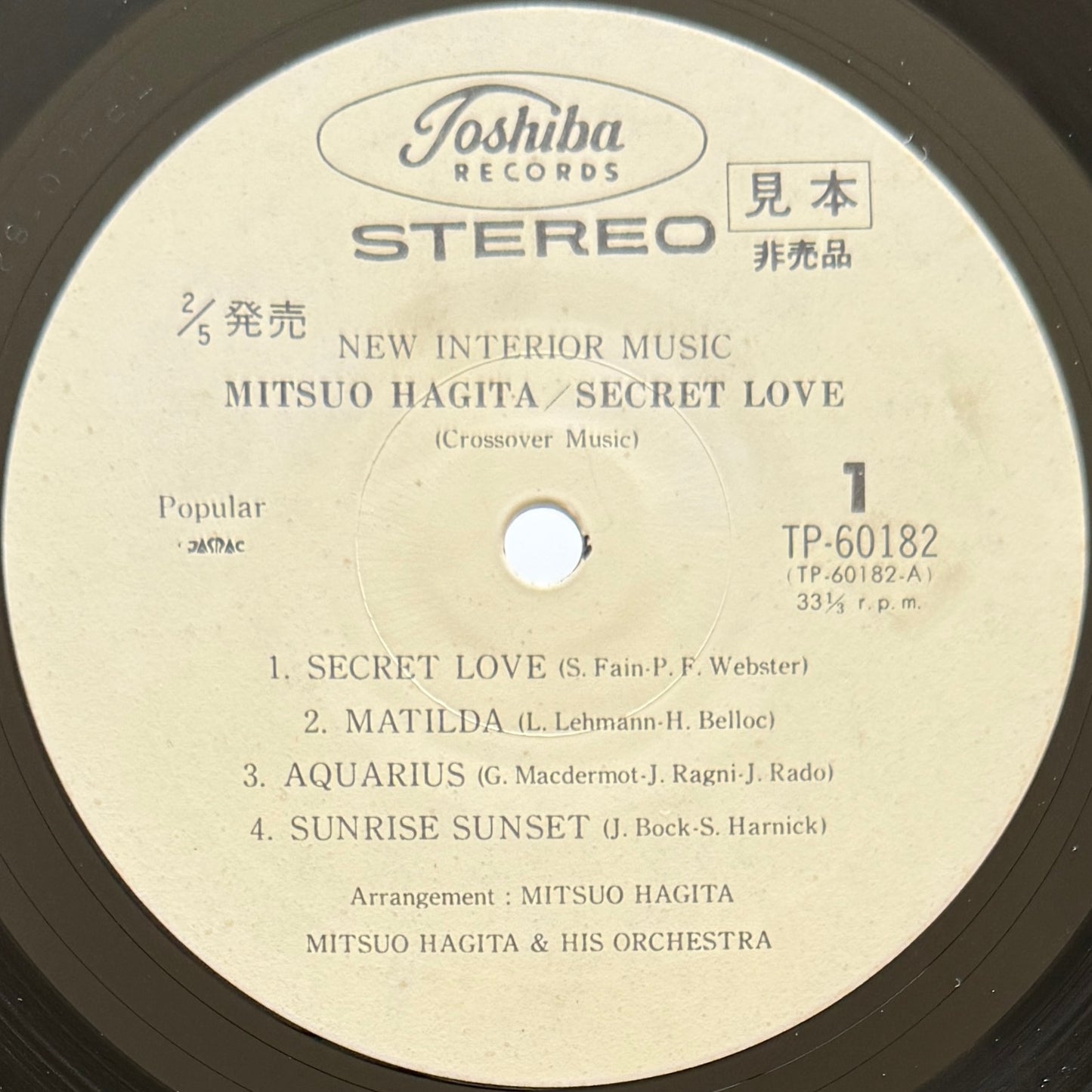Mitsuo Hagita - Secret Love (Original Promo Press)