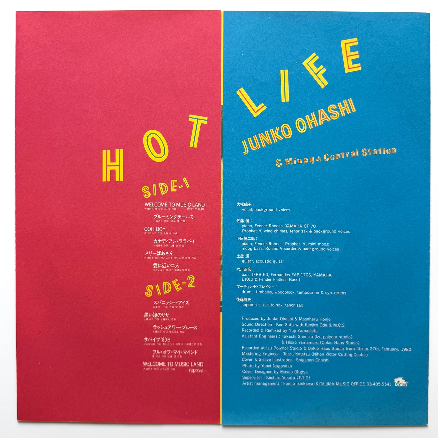 Junko Ohashi & Minoya Central Station - Hot Life (Original Press)