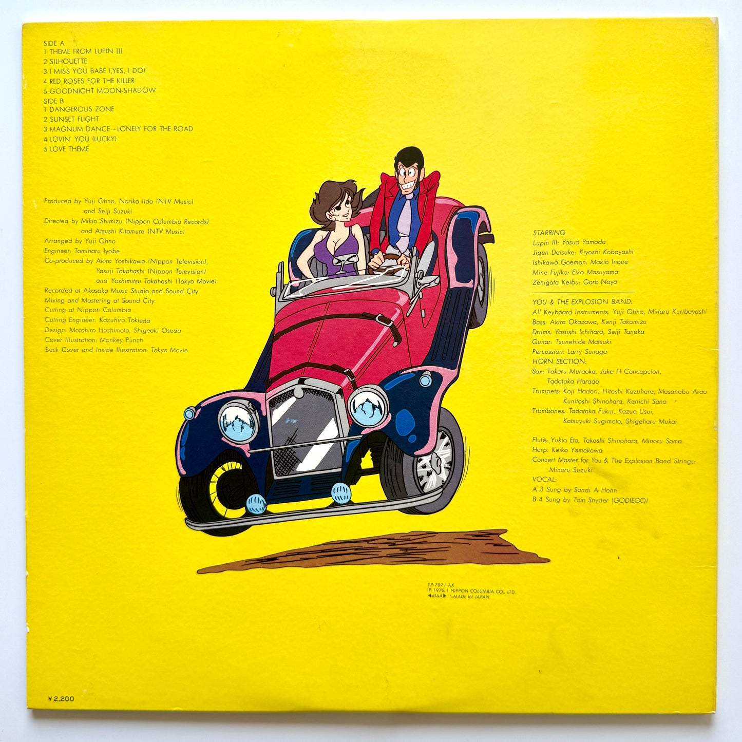 Yuji Ohno / You & The Explosion Band - OST「Lupin Ⅲ」 (Original Press)