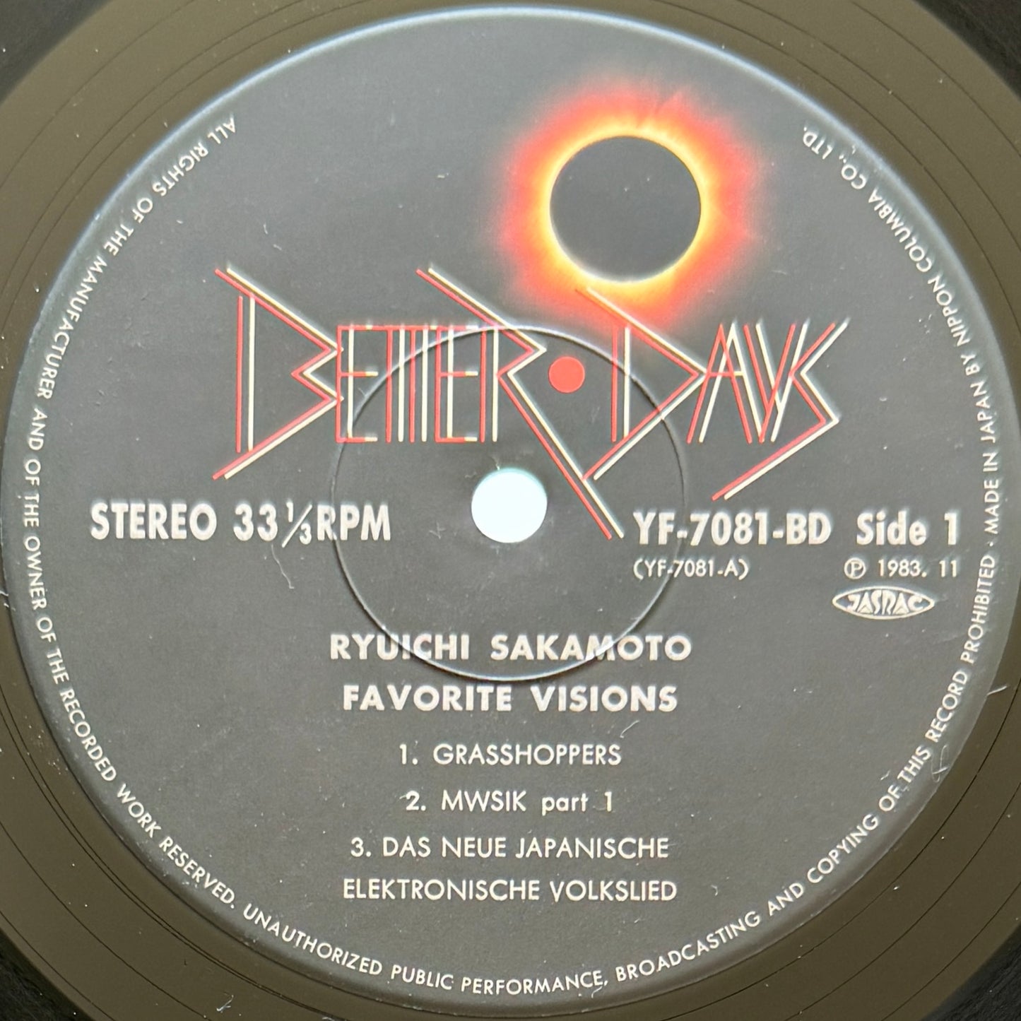 Ryuichi Sakamoto - Favorite Visions (Original Press)