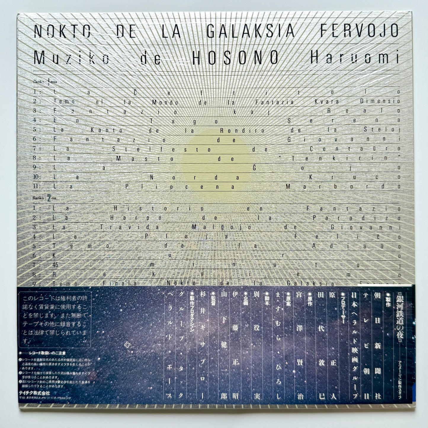 Haruomi Hosono - 銀河鉄道の夜 "Night On The Galactic Railroad" (Original Press)