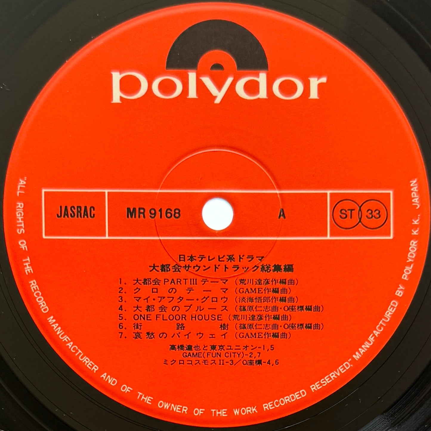 VA(Tatsuya Takahashi & Tokyo Union / Microcosmos) - OST「大都会総集編」 (Original Press)