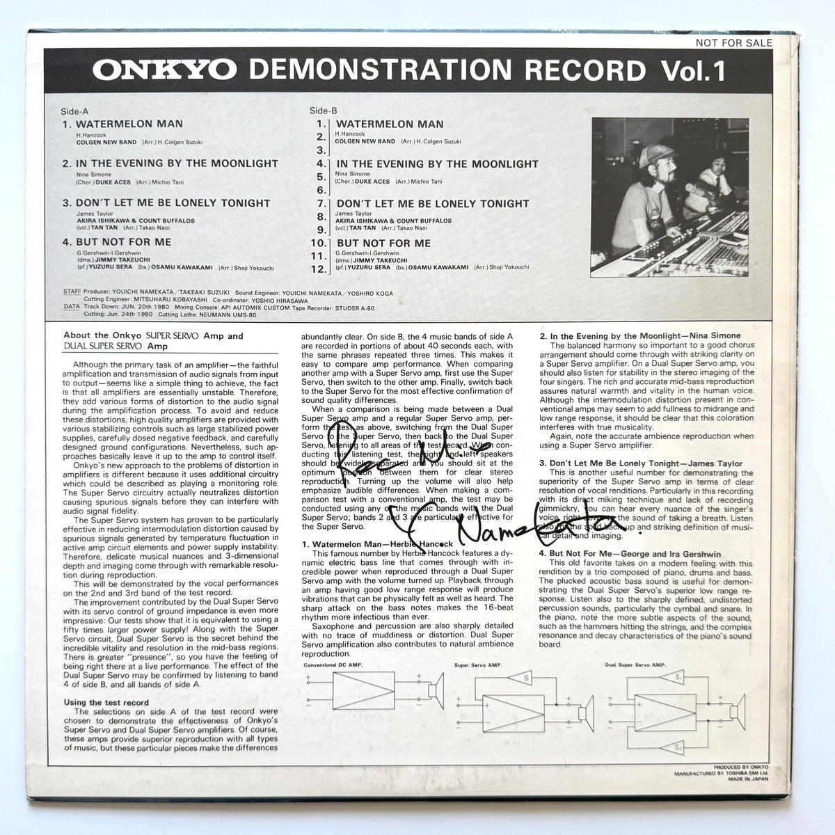 VA(Akira Ishikawa & Count Buffalos / Hiromasa Suzuki / Jimmy Takeuchi) - Onkyo Demonstration Record Vol.1 (Original Promo Press)