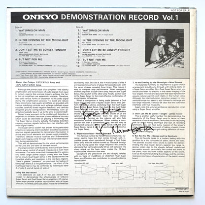 VA(Akira Ishikawa & Count Buffalos / Hiromasa Suzuki / Jimmy Takeuchi) - Onkyo Demonstration Record Vol.1 (Original Promo Press)