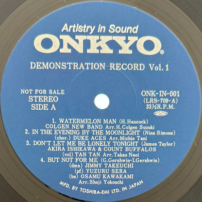 VA(Akira Ishikawa & Count Buffalos / Hiromasa Suzuki / Jimmy Takeuchi) - Onkyo Demonstration Record Vol.1 (Original Promo Press)